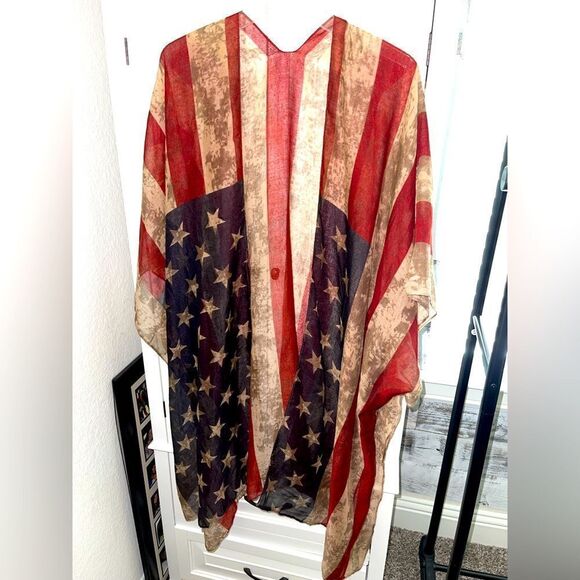 Patriotic Kimono OSFM - American Flag - Picture 1 of 4